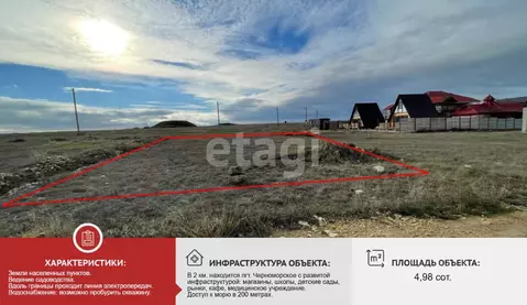 Участок в Крым, Черноморское пгт, Кипарис СНТ ул. Васильковая (4.97 ...