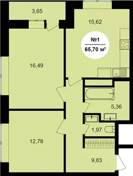 2-к кв. Калужская область, Обнинск 51А мкр, Парковый Центр жилой ...