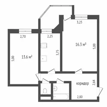 2-комнатная квартира: Тюмень, улица Муравленко, 7 (54.4 м)