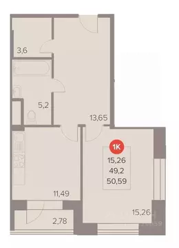 1-к кв. Московская область, Люберцы Октябрьский просп., 28А (50.59 м)