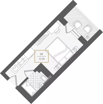 Квартира-студия: Адлер, улица Ленина, 280А (22.3 м)