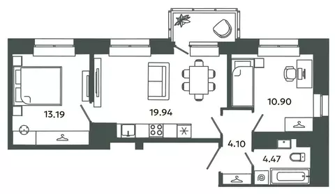 2-к кв. Ленинградская область, Ломоносовский район, Аннинское ...