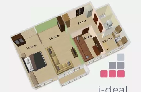 3-к кв. Москва Волжский бул., 16к1 (57.0 м)