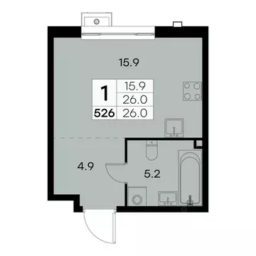 1-к кв. Москва Куркинское ш., 15 (26.0 м)