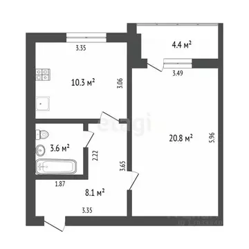 1-к кв. Тюменская область, Тюмень Широтная ул., 209 (42.8 м)