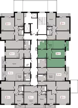 3-к кв. Красноярский край, Красноярск Пашенный мкр,  (65.9 м)