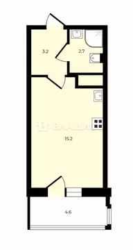 Квартира-студия: Санкт-Петербург, проспект Авиаконструкторов, 63 (23 ...