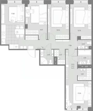 4-к кв. Санкт-Петербург Пионерская ул., 53 (96.7 м)