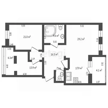 3-к кв. Омская область, Омск ул. Сергея Лазо, 21 (126.0 м)