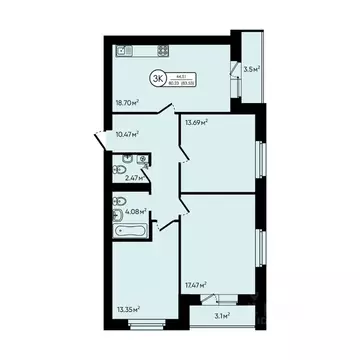 3-к кв. Ярославская область, Ярославский муниципальный округ, д. ...