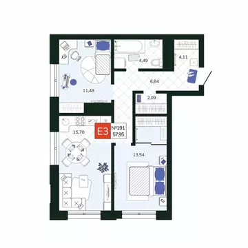 2-к кв. Тульская область, Тула Мясново мкр, Желания жилой комплекс ...