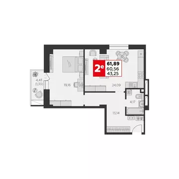 2-к кв. Ростовская область, Ростов-на-Дону ул. Штахановского, 24/2 ...