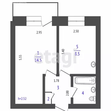 1-комнатная квартира: Улан-Удэ, улица Павлова, 61 (29.6 м)
