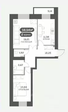 2-к кв. Красноярский край, Красноярск Академгородок мкр,  (58.54 м)