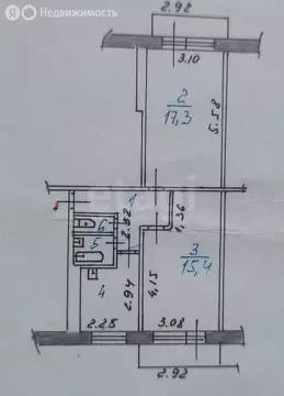2-комнатная квартира: Новокузнецк, проспект Дружбы, 59 (48.6 м)