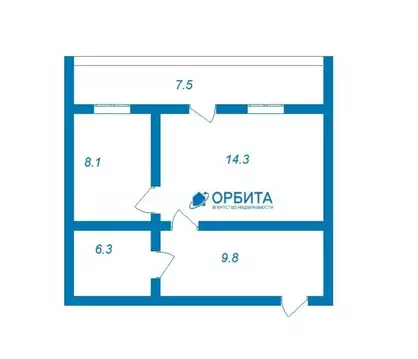 1-комнатная квартира: Тюмень, улица Федюнинского, 15 (39 м)