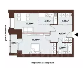 Студия Томская область, Томск Заозерный пер., 30 (50.3 м)