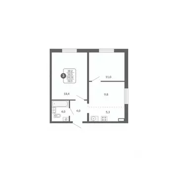 3-к кв. Кировская область, Киров ул. Потребкооперации, 34к1 (52.5 м)