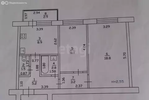 2-комнатная квартира: Горячий Ключ, улица Ленина, 234В/2 (50.5 м)