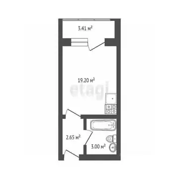 Студия Воронежская область, Воронеж ул. Саврасова, 86 (22.4 м)