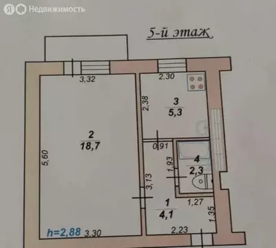 1-комнатная квартира: Керчь, переулок Спартака (31.3 м)