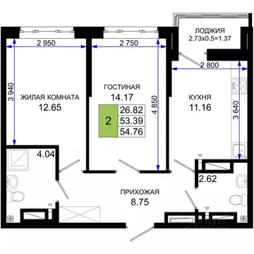 2-к кв. Ростовская область, Ростов-на-Дону Элеваторный пер., 6/2А ...