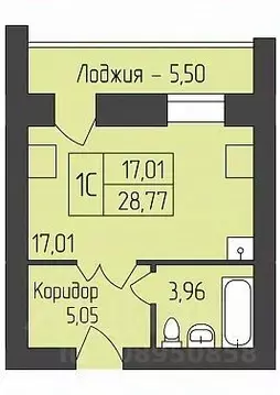 Студия Новосибирская область, Новосибирск ул. Юности, 9 (28.77 м)