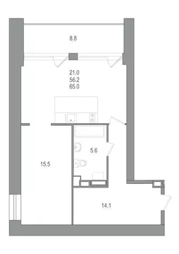 1-комнатная квартира: Зеленогорск, Приморское шоссе, 570Л (65 м)