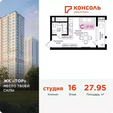 Студия Тульская область, Тула Тор жилой комплекс (27.95 м)