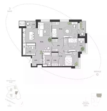 3-к кв. Тульская область, Тула Премьер Парк жилой комплекс (110.94 м)
