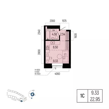 1-к кв. Башкортостан, Уфа Глумилино-1 мкр, Новатор жилой комплекс ...