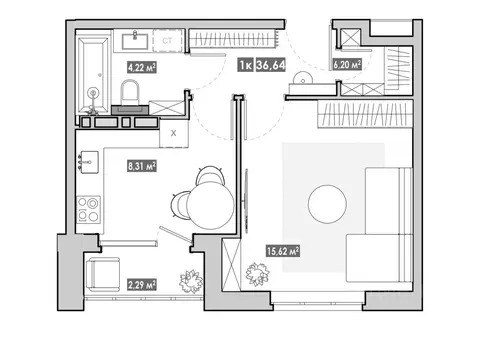 1-к кв. Приморский край, Артем  (36.64 м)