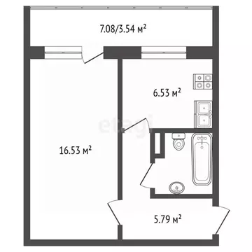 1-к кв. Челябинская область, Челябинск ул. Хариса Юсупова, 78 (32.0 м)