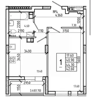 1-к кв. Курская область, Курск ул. Павлуновского, 3 (42.6 м)