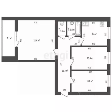 3-к кв. Мордовия, Саранск Республиканская ул., 7 (73.1 м)