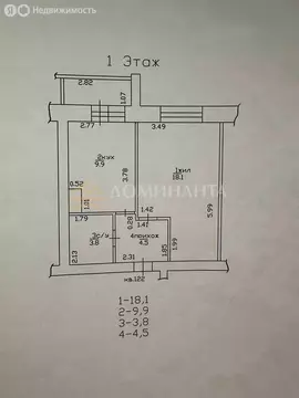 1-комнатная квартира: Смоленск, улица Крупской, 61В (40.3 м)