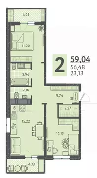 2-к кв. Краснодарский край, Краснодар ул. Им. Александра Гикало, 11к1 ...