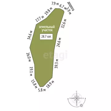 Участок в село Былым, Быллымский переулок (28.66 м)
