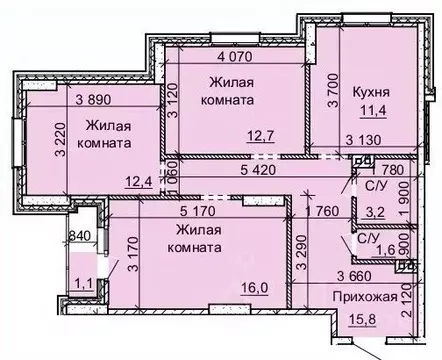 3-к кв. Новосибирская область, Новосибирск Юбилейный мкр,  (74.2 м)