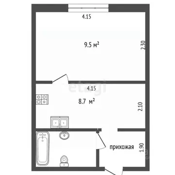 1-к кв. Московская область, Ленинский городской округ, д. Сапроново, ...