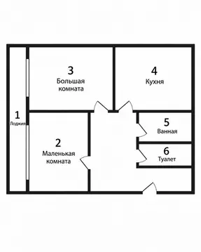 2-к кв. Московская область, Королев просп. Космонавтов, 35А (50.5 м)