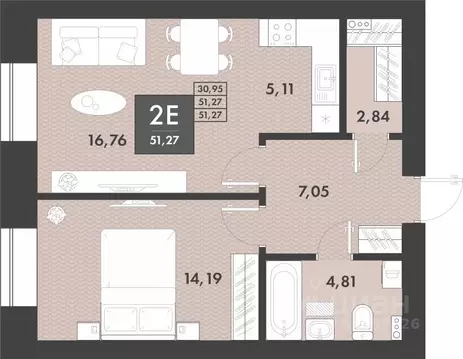 1-к кв. Забайкальский край, Чита Проезжая ул., 4 (50.9 м)
