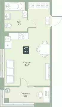 Студия Курганская область, Курган Заозерный жилрайон, 6А мкр, ул. ...