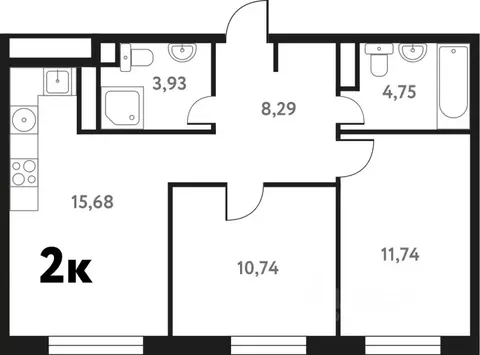 2-к кв. Московская область, Пушкино Мамонтовка мкр, Школьная ул., 28А ...
