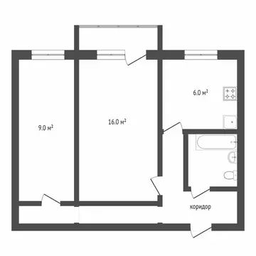 2-комнатная квартира: Воронеж, Московский проспект, 58 (40 м)