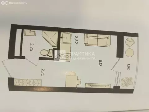 Квартира-студия: Сочи, микрорайон Бытха, Ясногорская улица, 16/2к7 (22 ...