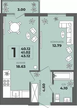 1-к кв. Калининградская область, Калининград ул. Генерала Толстикова, ...