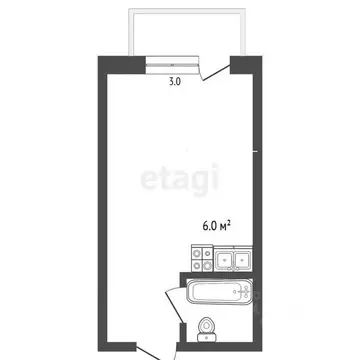 Студия Вологодская область, Вологда Петрозаводская ул., 12 (17.1 м)