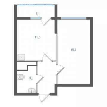 1-комнатная квартира: Екатеринбург, микрорайон Академический, 4-й ...
