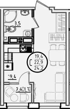 Студия Краснодарский край, Краснодар ул. Виктора Казанцева, 1.1лит1 ...